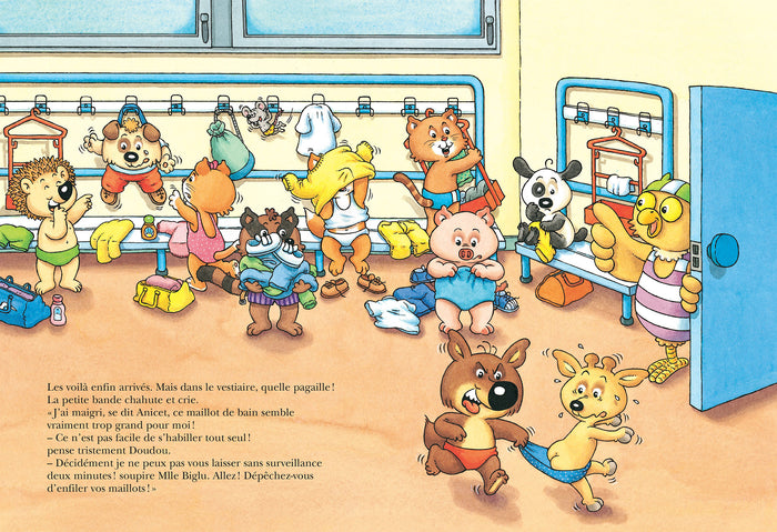 Mini-Loup à la piscine avec figurine