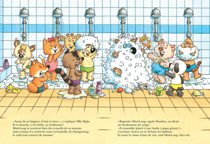 Mini-Loup à la piscine avec figurine