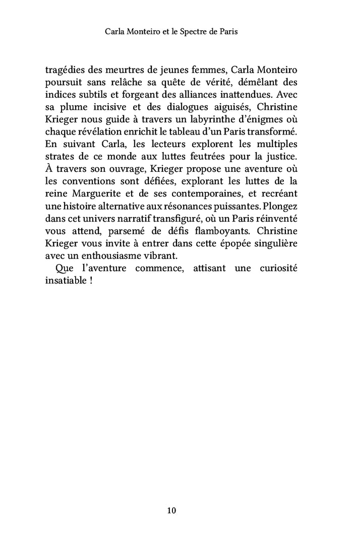 Carla Monteiro et le Spectre de Paris