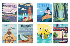Promenade en Bretagne : 40 coloriages mystère