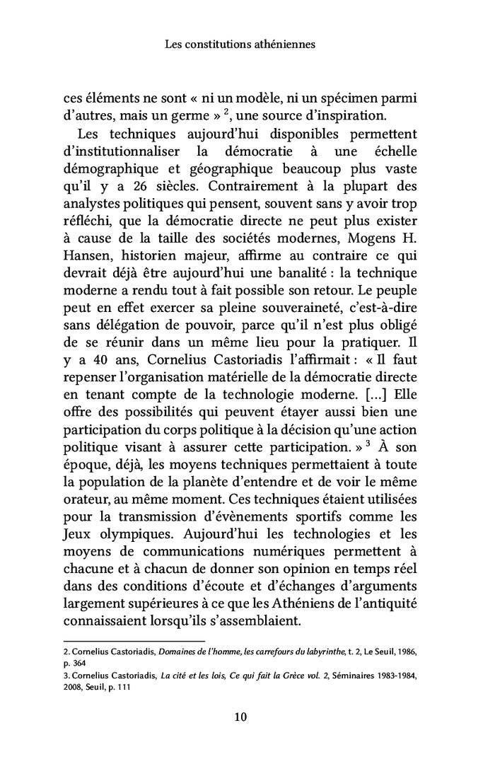 Les constitutions athéniennes