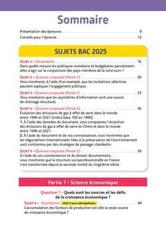 Annales Objectif Bac 2026 - Spécialité SES Tle