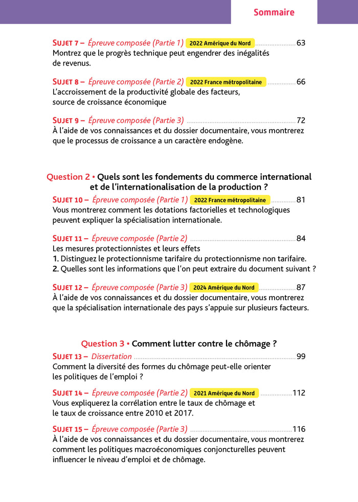 Annales Objectif Bac 2026 - Spécialité SES Tle