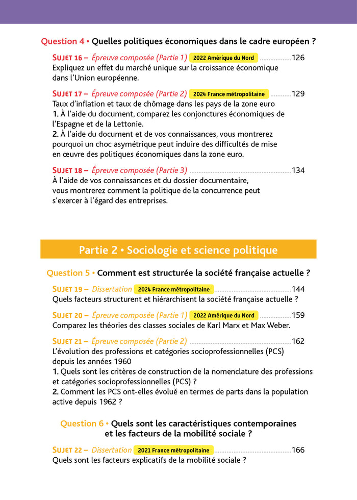 Annales Objectif Bac 2026 - Spécialité SES Tle