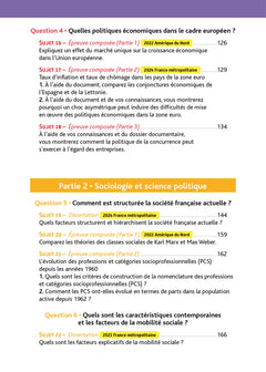 Annales Objectif Bac 2026 - Spécialité SES Tle