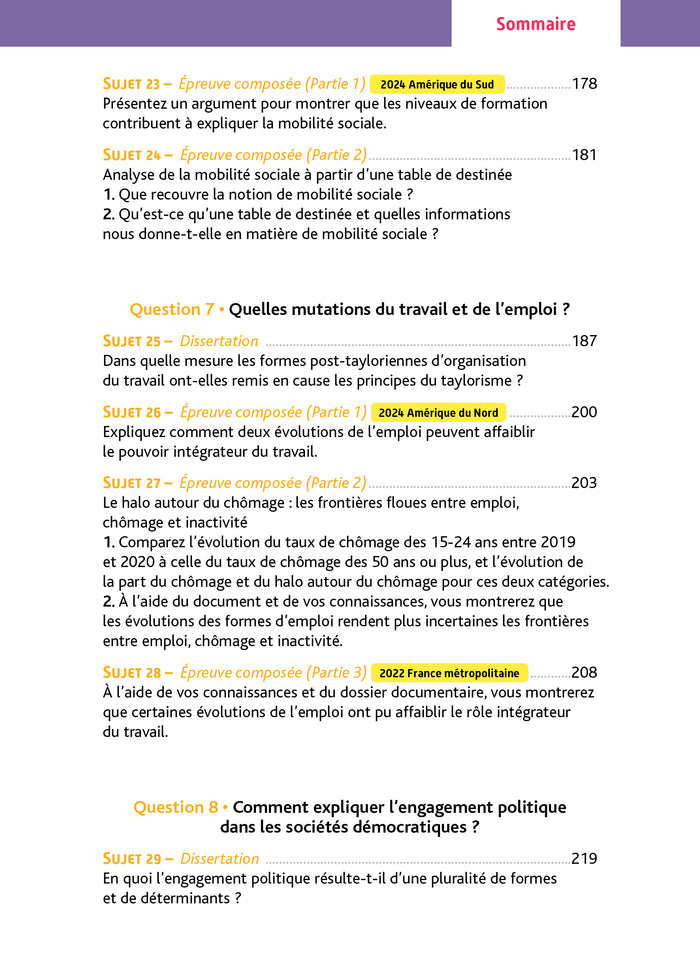 Annales Objectif Bac 2026 - Spécialité SES Tle