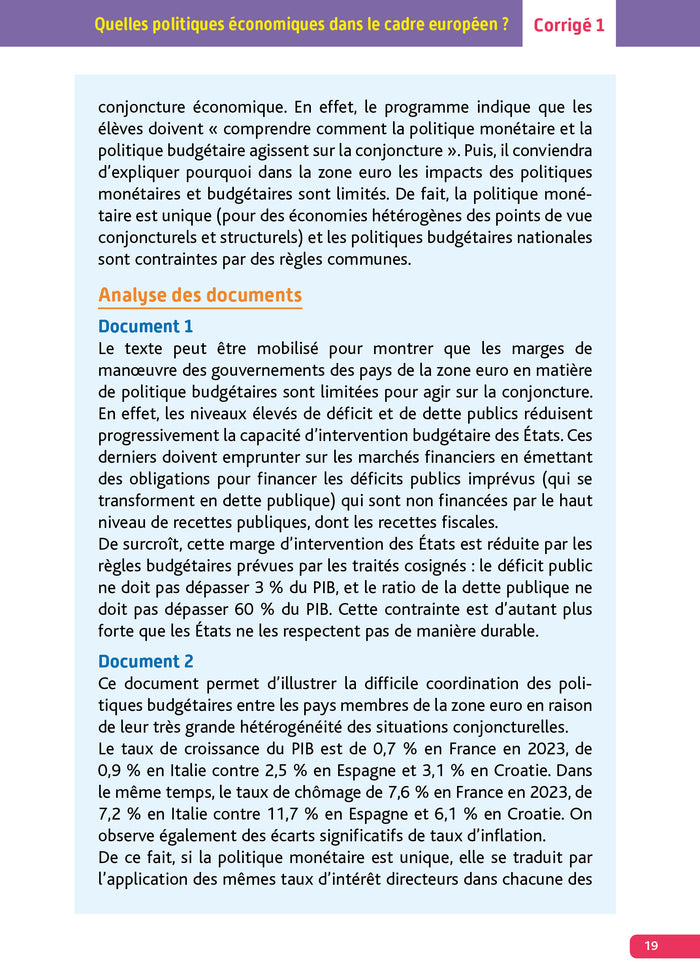 Annales Objectif Bac 2026 - Spécialité SES Tle