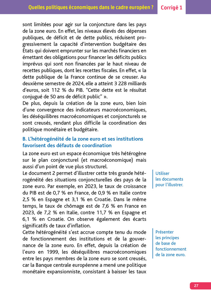Annales Objectif Bac 2026 - Spécialité SES Tle