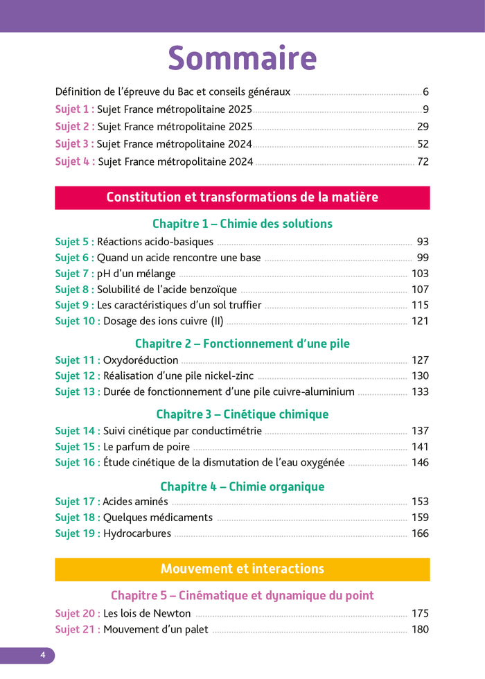 Annales Objectif Bac 2026 - Spécialité Physique-Chimie Terminale