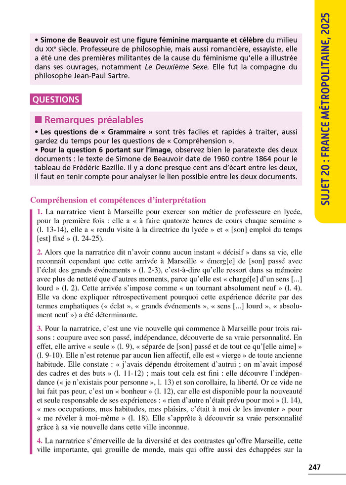 Annales Brevet 2026 - Français 3e - sujets et corrigés