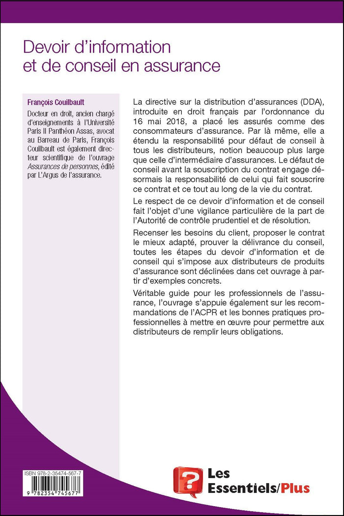 Devoir d'information et de conseil en assurance