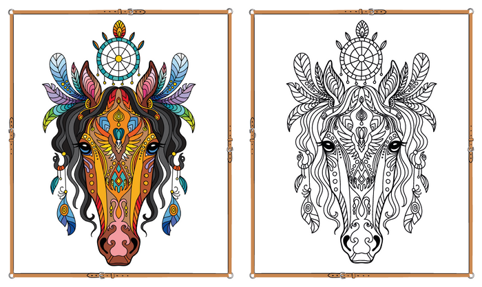 Mon grand carnet de coloriages au galop