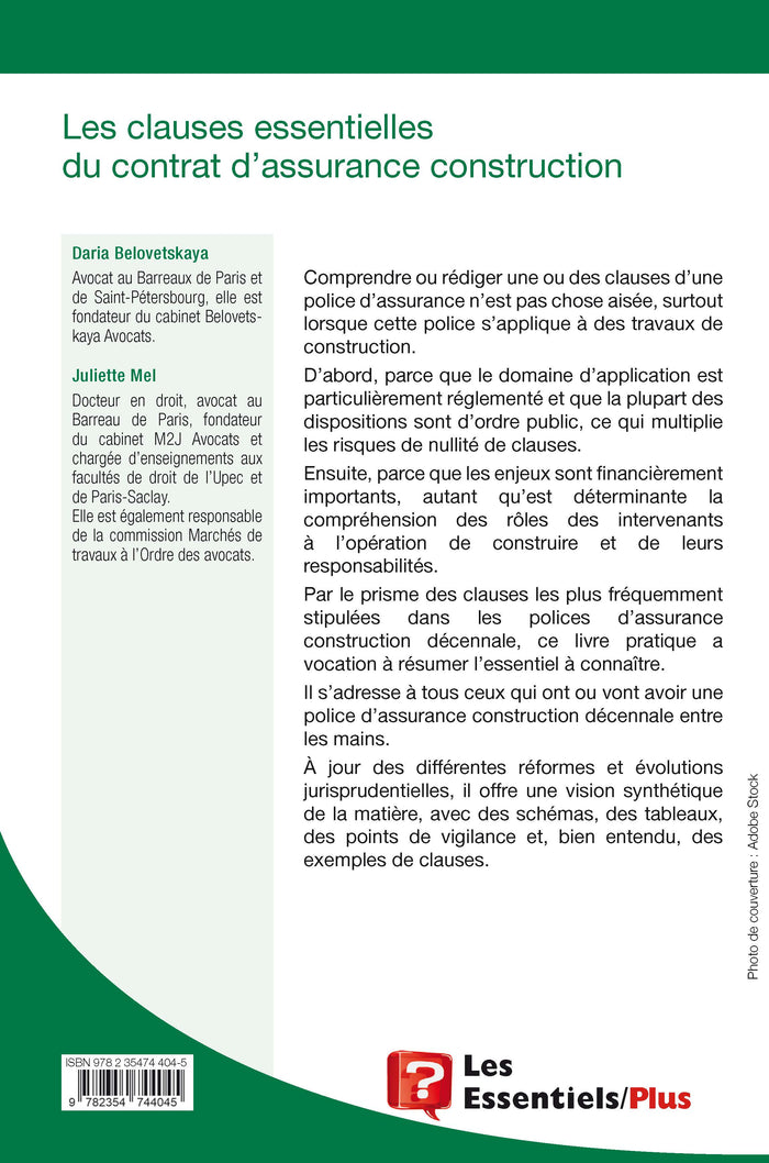 Les clauses essentielles du contrat d'assurance construction