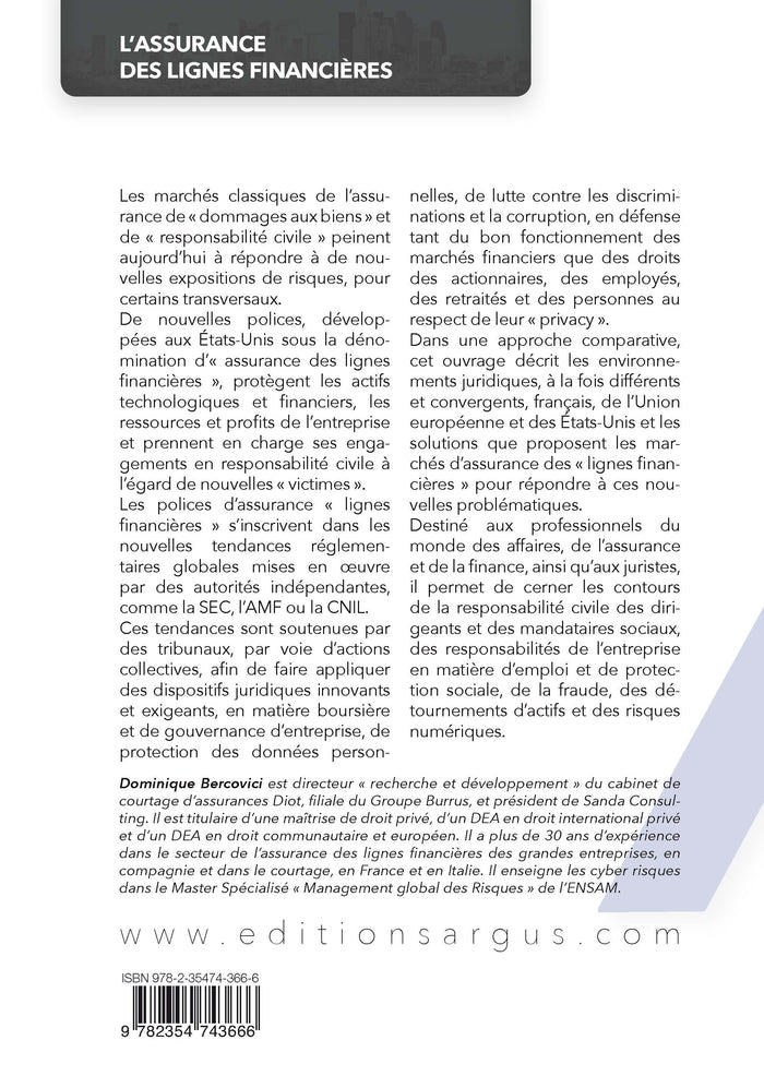 L'assurance des lignes financières