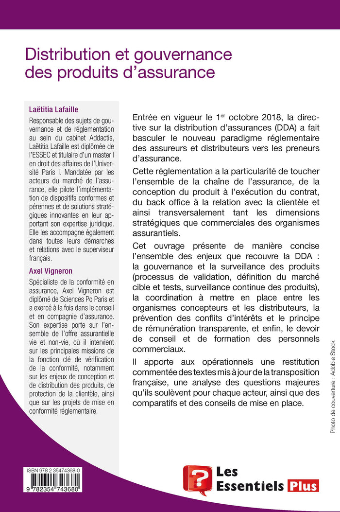 Distribution et gouvernance des produits d'assurance