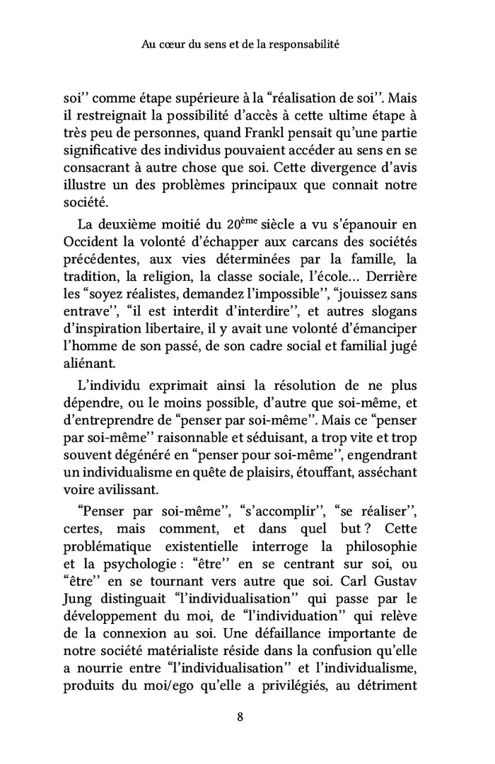 Au coeur du sens et de la responsabilité