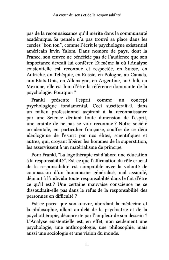 Au coeur du sens et de la responsabilité