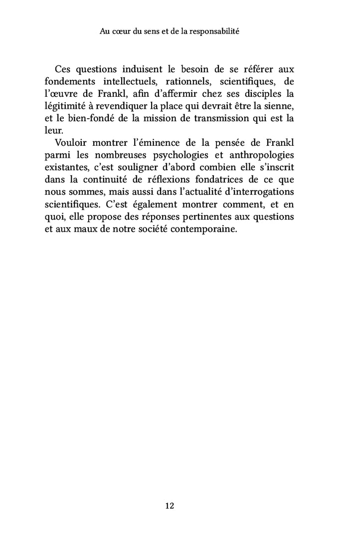 Au coeur du sens et de la responsabilité