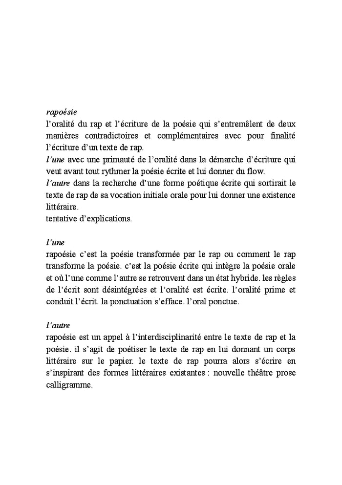 Rapoésie