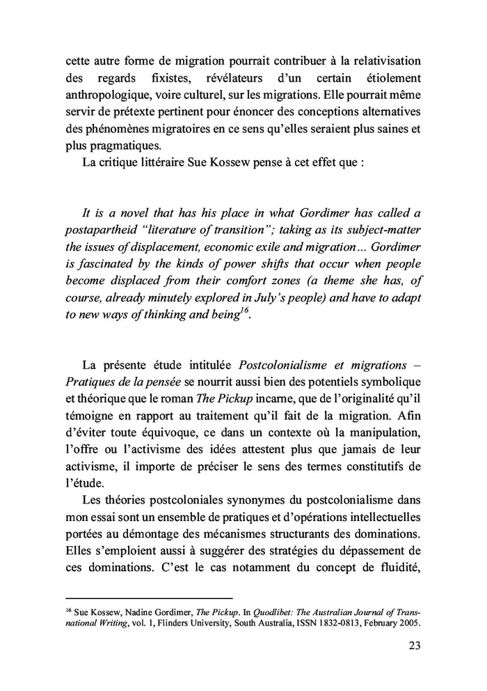 Postcolonialisme et migrations