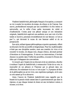 Slamer la philosophie avec Vladimir Jankélévitch