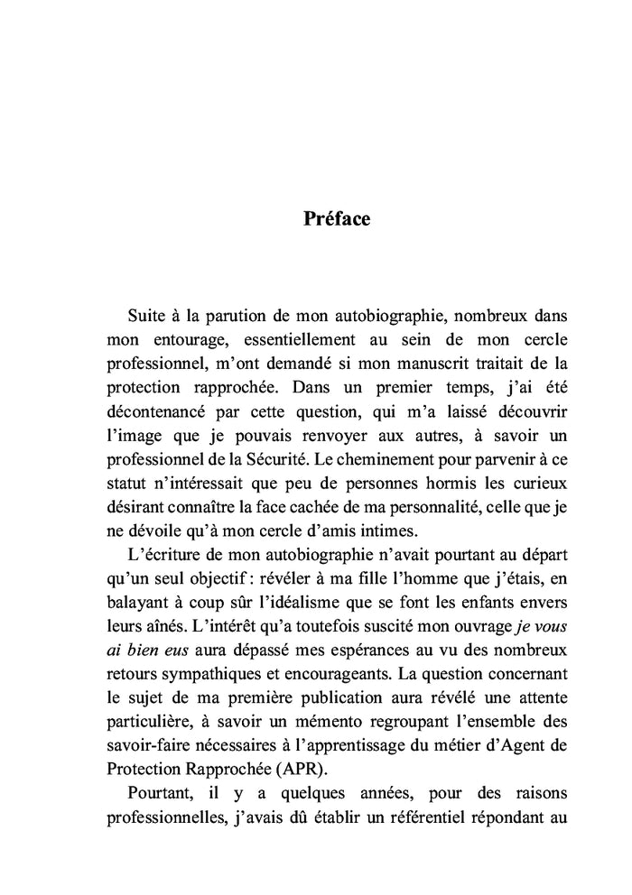 Mémento des gardes du corps