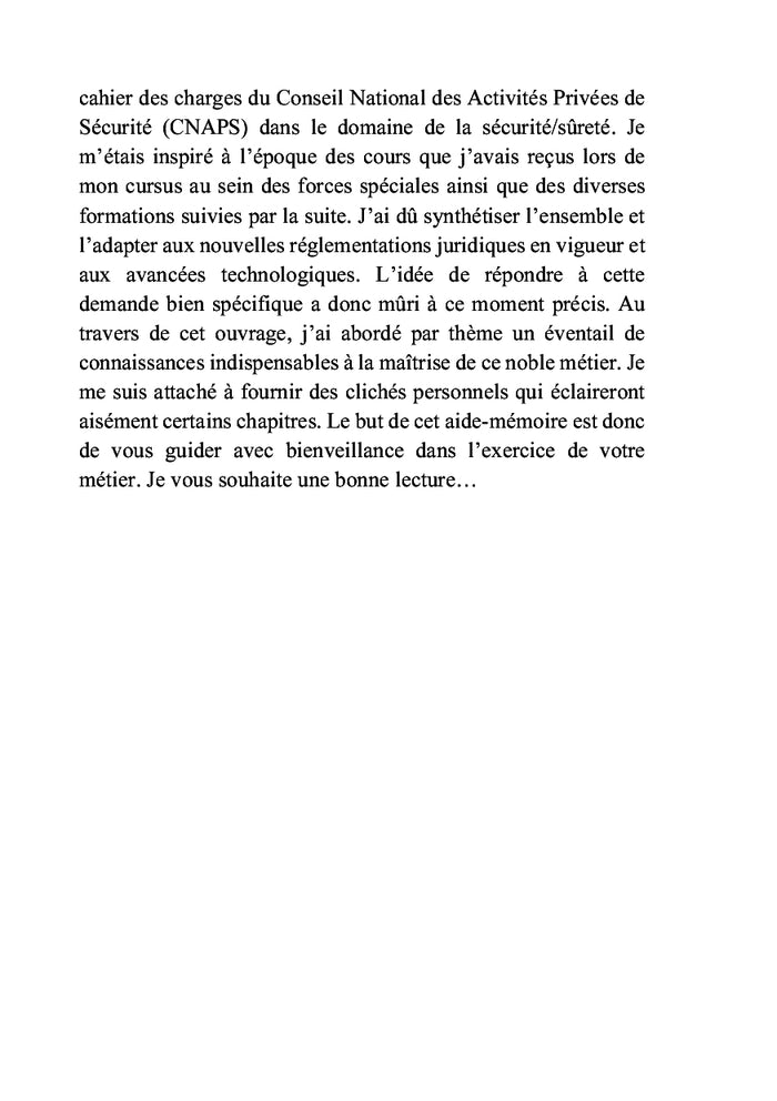 Mémento des gardes du corps