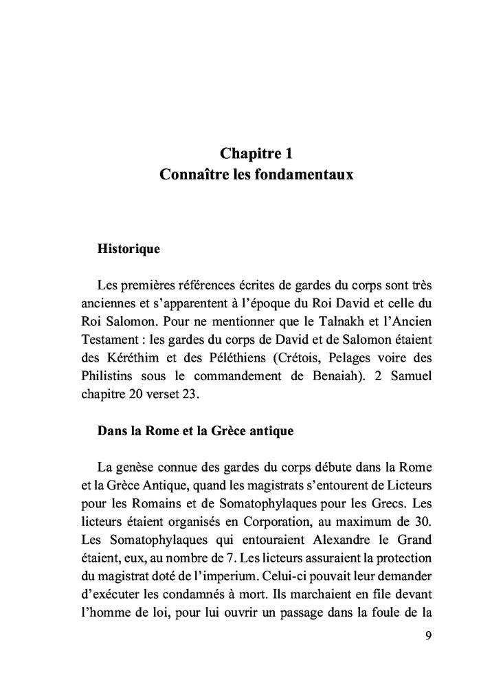 Mémento des gardes du corps