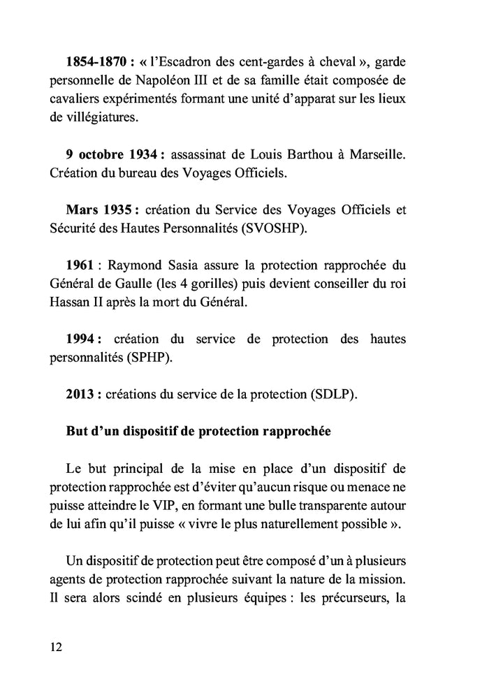 Mémento des gardes du corps