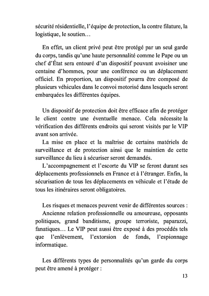 Mémento des gardes du corps