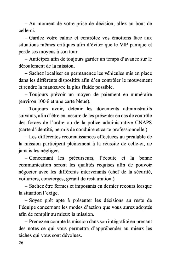 Mémento des gardes du corps