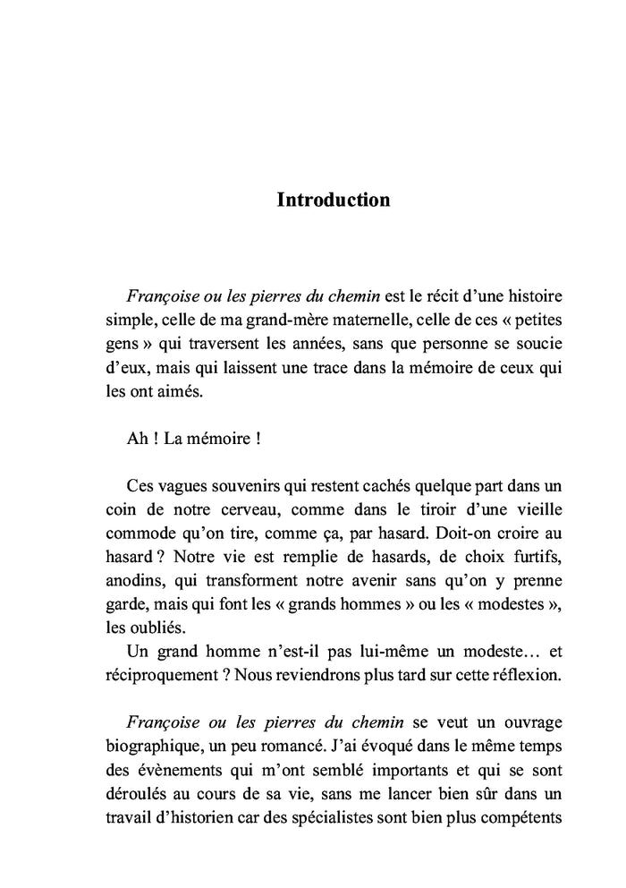 Françoise ou les pierres du chemin