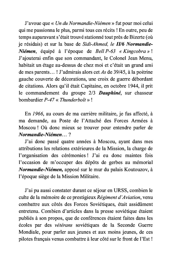 Mémoire à la gloire de Normandie-Niémen