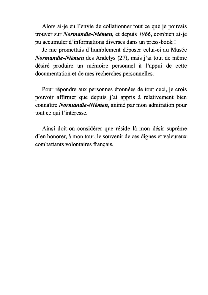 Mémoire à la gloire de Normandie-Niémen