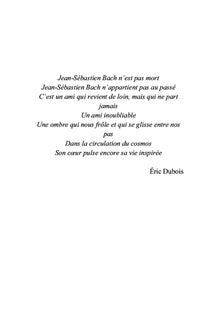 Jean Sébastien Bach, musicien de Dieu