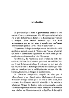 Ville et gouvernance urbaine