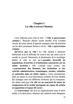 Ville et gouvernance urbaine