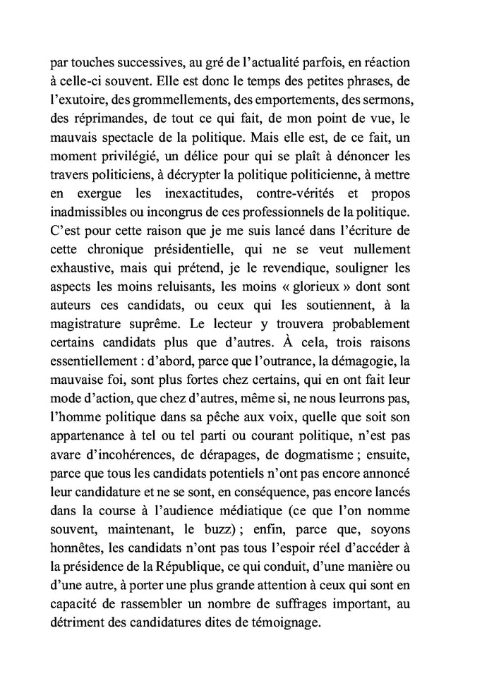 Chronique présidentielle