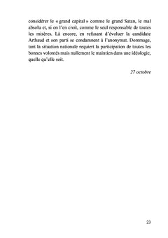 Chronique présidentielle