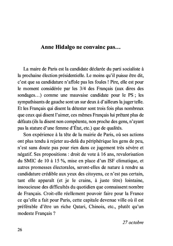 Chronique présidentielle