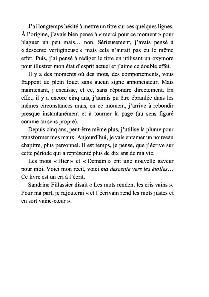 Descente vers les étoiles