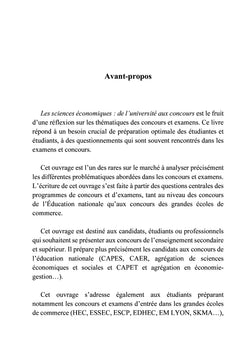 Les sciences économiques