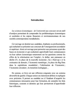 Les sciences économiques