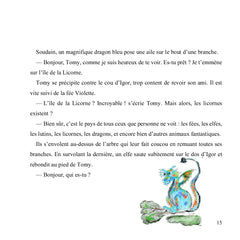 Tomy sur l'île de la Licorne