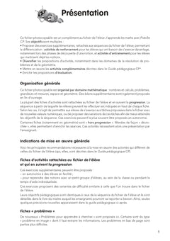 J'apprends les maths avec Picbille CP - Fiches renforcement et différenciation