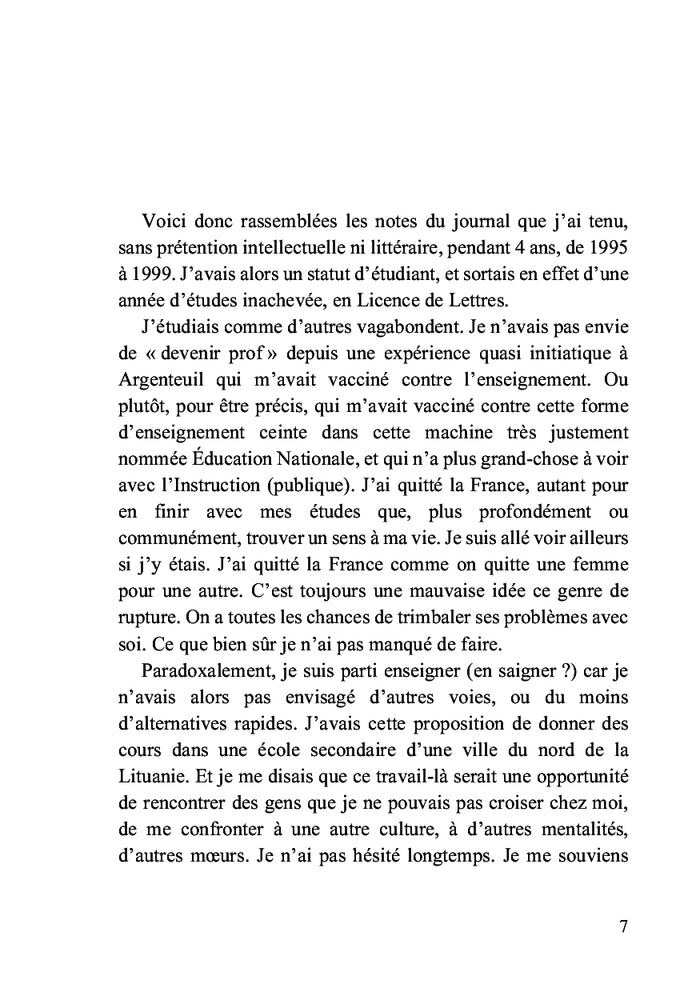 Journal d'un jeune français en pays balte