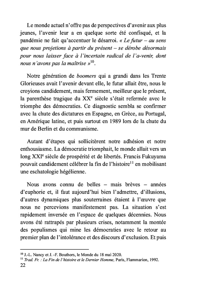 La disparition de l’avenir