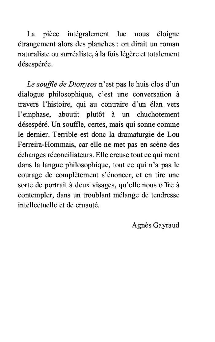 Le souffle de Dionysos