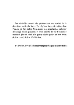 Les véritables secrets des psaumes