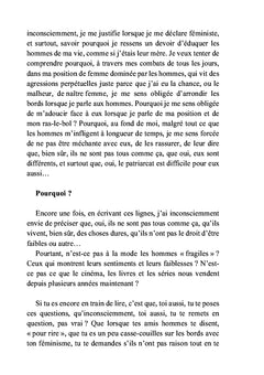 Il ne faut pas faire peur aux hommes